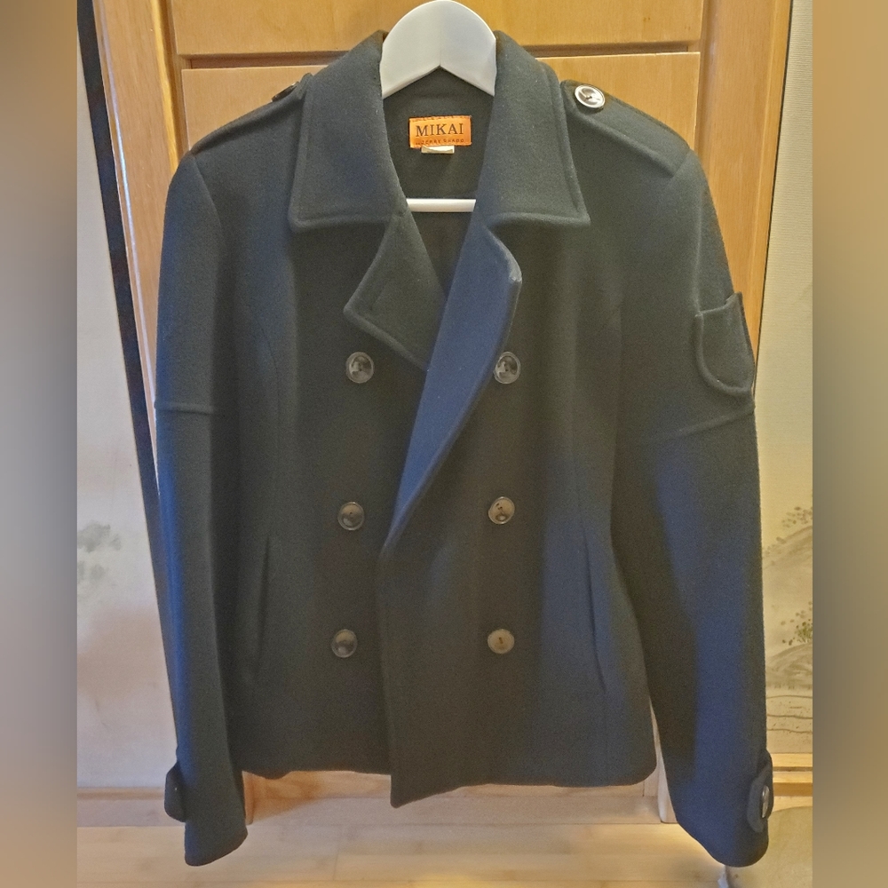 Mikai women peacoat. Size small black